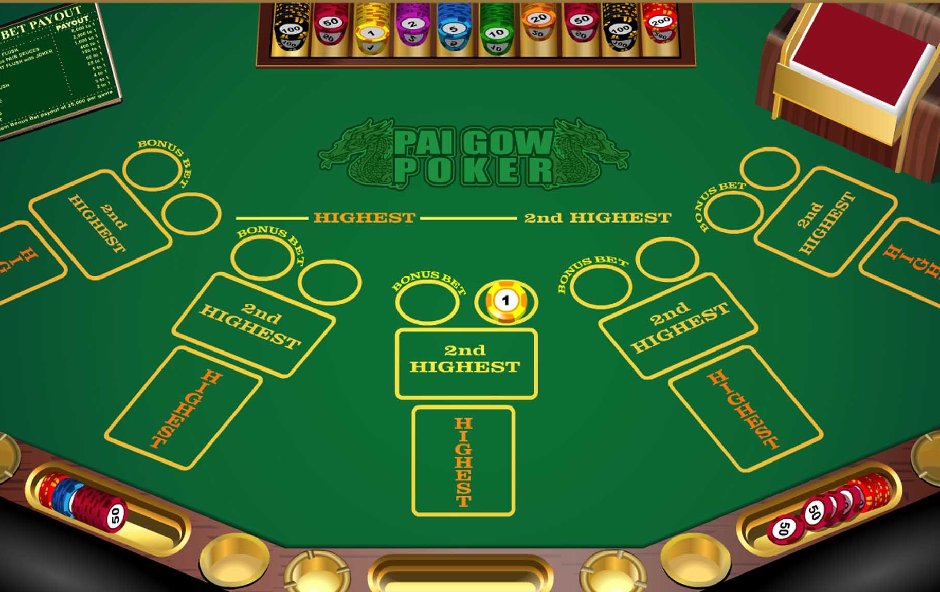 The system of playing pai gow poker
